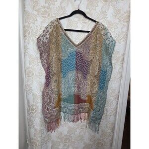 Unbranded Reversible Pashmina Poncho Shawl Wrap One Size Hippie Boho Laganlook